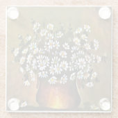 銅色のデイジー ガラスコースター (裏面)