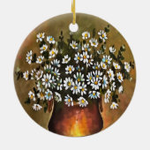 銅色のデイジー セラミックオーナメント (裏面)