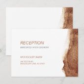銅色のモダンでシンプルな結婚式の披露宴 エンクロージャーカード (正面/裏面)