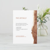 銅色のモダンでシンプルな結婚式の方向 エンクロージャーカード (スタンド正面)