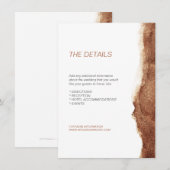 銅色のモダンでシンプルな結婚式の方向 エンクロージャーカード (正面/裏面)