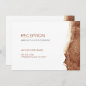 銅色のモダンシンプル結婚披露宴 エンクロージャーカード (正面/裏面)