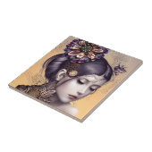 銅色の花を持つスチームパンクプリンセス タイル (側面)