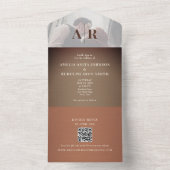銅色の茶色の写真QR結婚式 オールインワン招待状 (内側)