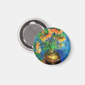 銅花瓶バンゴッホファインアートの中の油屋 マグネット (正面/裏面)