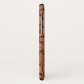 銅茶色のフローラダンパーと渦巻きメタリックの外観 Case-Mate iPhoneケース (裏面/左)