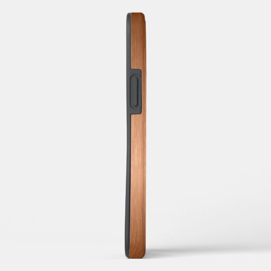 銅茶色の金属ブラシ仕上げアルミニウムのルックケース – M Case-Mate iPhoneケース (裏面 / 右)