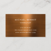 銅茶色エレガント金属モノグラムコンサルタント 名刺 (裏面)