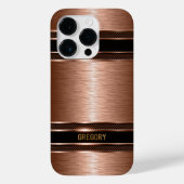 銅茶色トーン金属テクスチャモノグラム Case-Mate iPhoneケース (裏面)