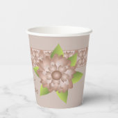 銅茶色フローラアクセント 紙コップ (裏面)