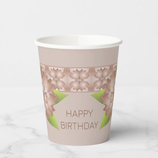 銅茶色フローラアクセント 紙コップ (左)