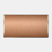 銅茶色ミニマルと金ゴールドモノグラム デスクマット (正面)