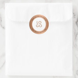 銅茶色メタリックのテクスチャカスタムロゴ ラウンドシール