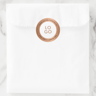 銅茶色メタリックのテクスチャカスタムロゴ ラウンドシール