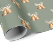 銅製のベルとクリーム弓 ラッピングペーパー (ロールコーナー)