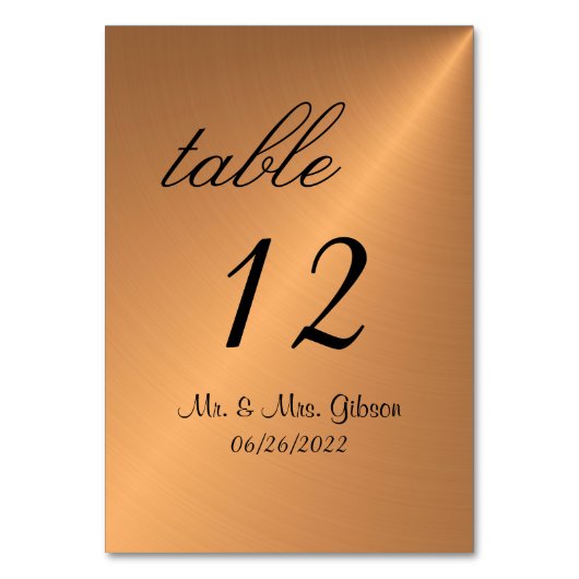 銅製テーブル番号 テーブルナンバー (正面)