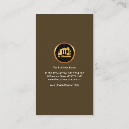 銅製フェイク建物屋根枠建築 名刺 (裏面)