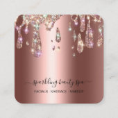 *~*銅製メタリックドリップグリッターAP7 スクエア名刺 (正面)