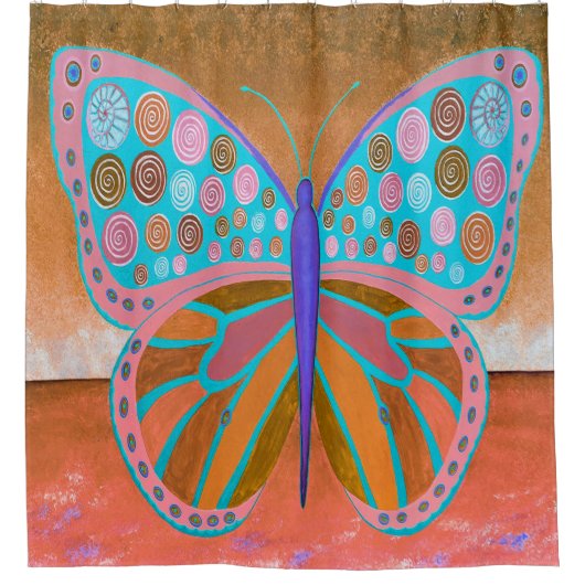 銅製海バタフライシャワーカーテン シャワーカーテン (正面)