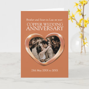 銅製7周年結婚写真カード カード
