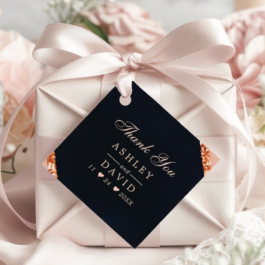 銅赤面ピンクネイビージオメトリックサンキューラベル フェイバータグ