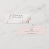 銅赤面ピンクマーブルスタッドイヤリングディスプレイロゴ スキニー名刺 (正面/裏面)