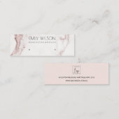 銅赤面ピンク大理石スタッドイヤリング表示ロゴ スキニー名刺 (正面/裏面)