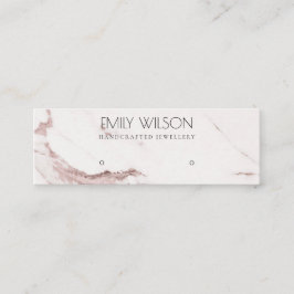 銅赤面ピンク大理石スタッドイヤリング表示ロゴ スキニー名刺