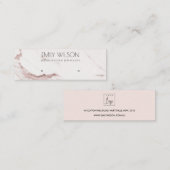 銅赤面ピンク大理石スタッドイヤリング表示ロゴ スキニー名刺 (正面/裏面)