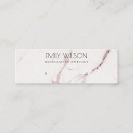 銅赤面ピンク大理石スタッドイヤリング表示ロゴ スキニー名刺