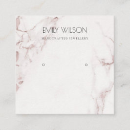 銅赤面ピンク大理石スタッドイヤリング表示ロゴ スクエア名刺