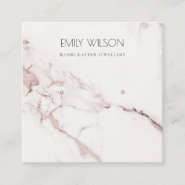 銅赤面ピンク大理石スタッドイヤリング表示ロゴ スクエア名刺