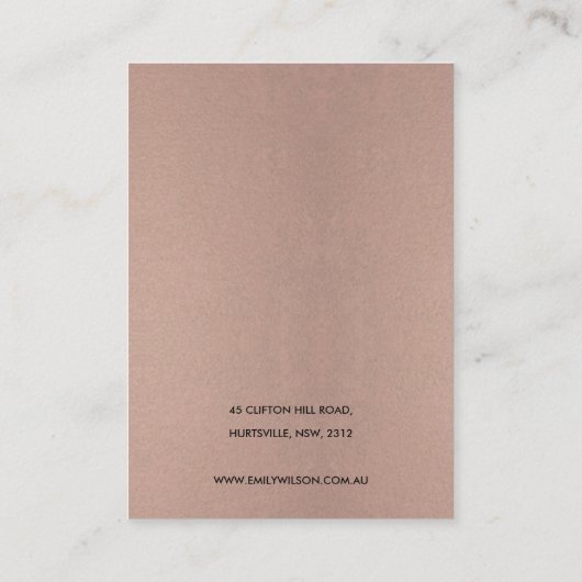 銅赤面ピンク大理石テクスチャネックレスディスプレイ 名刺 (裏面)