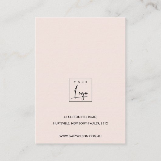 銅赤面大理石三耳表示ロゴ 名刺 (裏面)