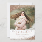 銅赤面金ゴールドグリッターエレガントスクリプト卒業生 招待状 (正面)