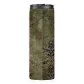 銅金ゴールドと黒フローラダマスク タンブラー (裏面)