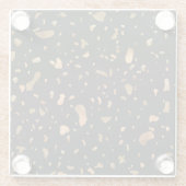 銅金ゴールドオンブラックテラゾストーン ガラスコースター (裏面)