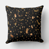 銅金ゴールドオンブラックテラゾストーン クッション (裏面)