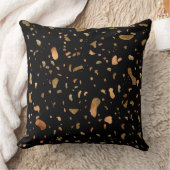 銅金ゴールドオンブラックテラゾストーン クッション (ブランケット)