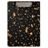 銅金ゴールドオンブラックテラゾストーン クリップボード (正面)