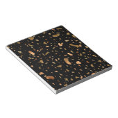 銅金ゴールドオンブラックテラゾストーン ノートパッド (アングル)