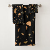 銅金ゴールドオンブラックテラゾストーン バスタオルセット (インサイチュ)