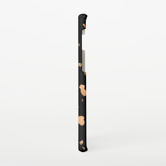 銅金ゴールドオンブラックテラゾストーン SAMSUNG GALAXYケース (左側)