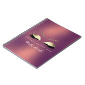 銅金ゴールドグリッターアイズメイク美しいラグジュアリー ノートブック (左側)