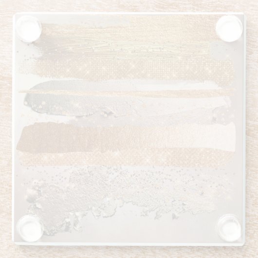 銅金ゴールドストロークのグラマテクスチャ ガラスコースター (裏面)