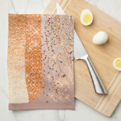 銅金ゴールドストロークのグラマテクスチャ キッチンタオル (四つ折り)