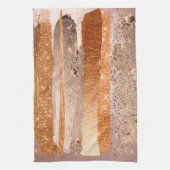 銅金ゴールドストロークのグラマテクスチャ キッチンタオル (縦)