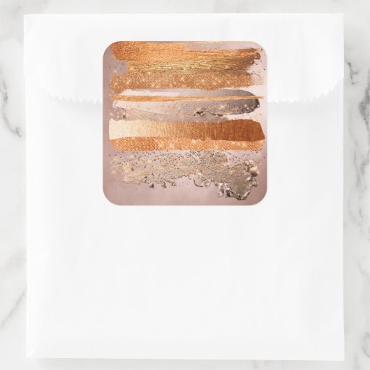 銅金ゴールドストロークのグラマテクスチャ スクエアシール (バッグ)