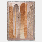 銅金ゴールドストロークのグラマテクスチャ スローブランケット (正面縦)