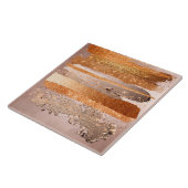 銅金ゴールドストロークのグラマテクスチャ タイル (側面)